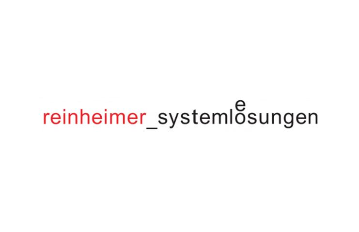 Logo von reinheimer systeml&ouml;sungen mit rotem und schwarzem Text auf wei&szlig;em Hintergrund.